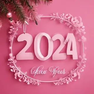 pink happy new year 2024