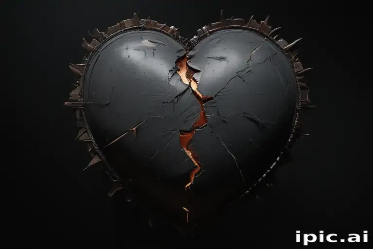 broken heart black background