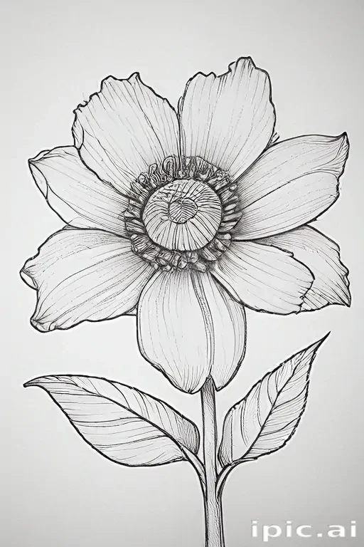 flower drawing for coloring