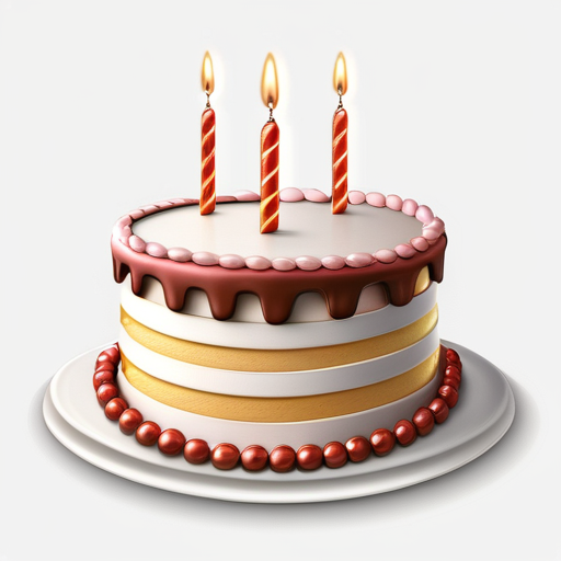 Delicious Three-Layer Birthday Cake with Colorful Candles and ...