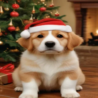 christmas dog wallpaper