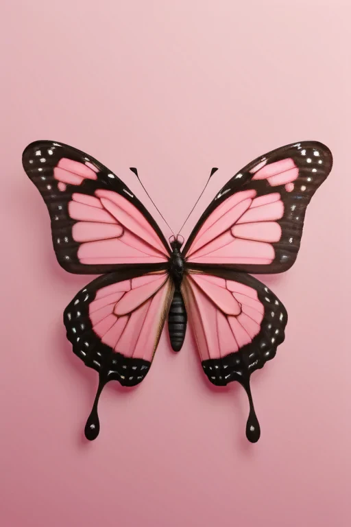 pink background butterfly