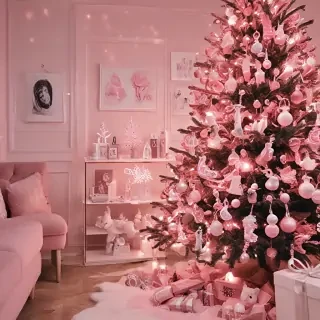pink christmas aesthetic