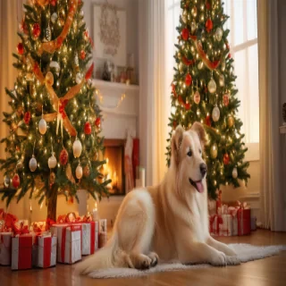wallpaper christmas dog