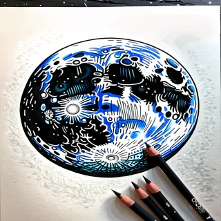 drawing of moon