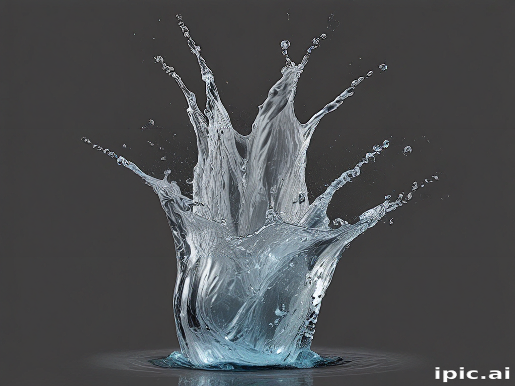 Dynamic Splash of Water Creating Stunning Effects Against a Dark Background