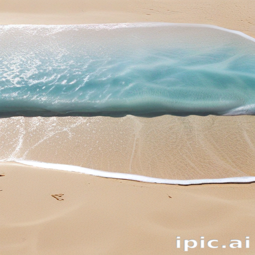 Tranquil Beach Scene with Gentle Waves Lapping Against Soft Sand