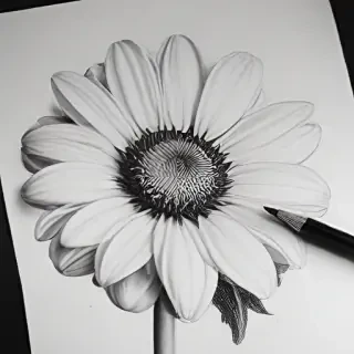 flower pencil drawing