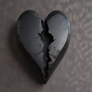 broken black heart