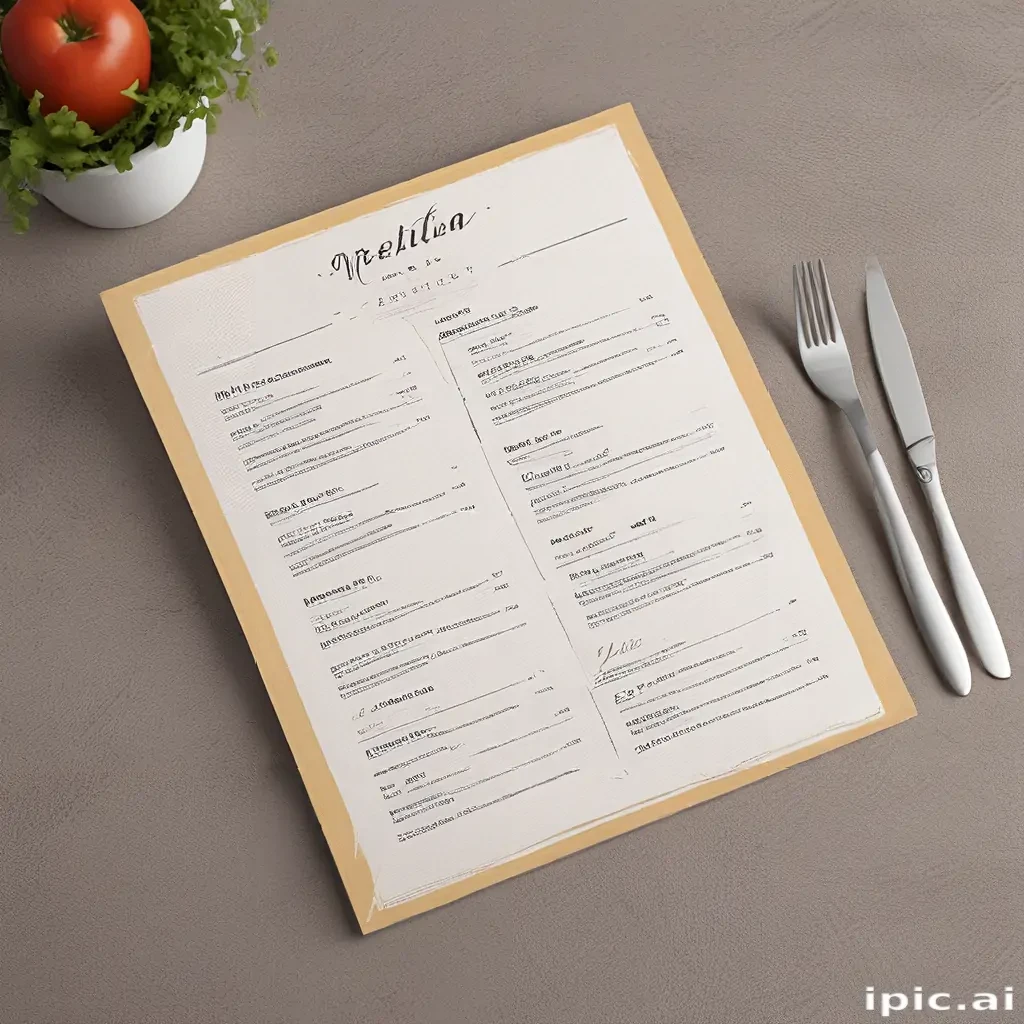 restaurant menu mockup