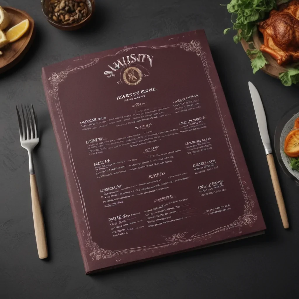 restaurant menu mockup