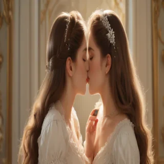 2 girls kissing