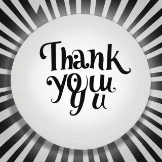 thank you in black and white