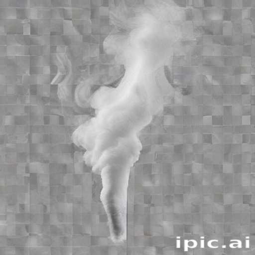 A Whimsical Swirl of White Smoke Against a Textured Gray Background