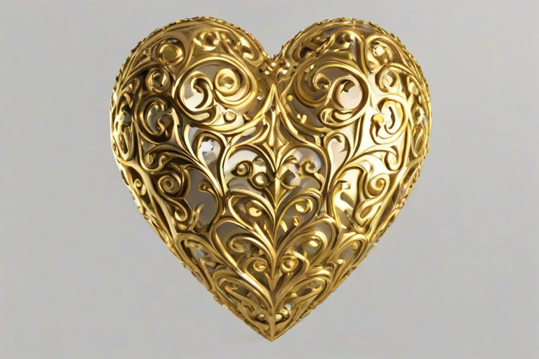 gold heart png