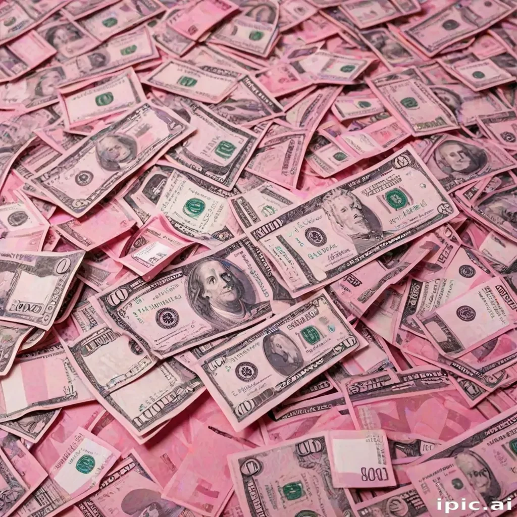 pink money background