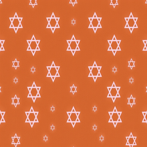create a seamless pattern of small star of David symbols in a soft pink color on a warm brown background, taken with a Canon EOS R5, 50mm lens, f/8 aperture, ISO 100, natural light, top-down view, high-resolution digital photography