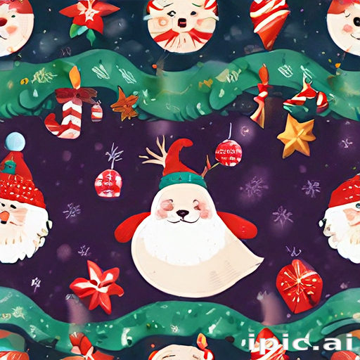 Festive Portrait Pattern Festive Holiday Patterns Featuring Cheerful Santa Faces and Colorful ...