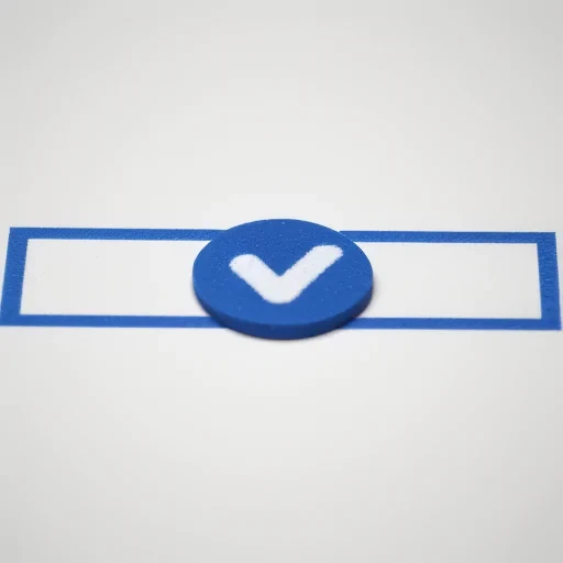 Blue Checkmark Symbol on a White Background Representing Approval and ...