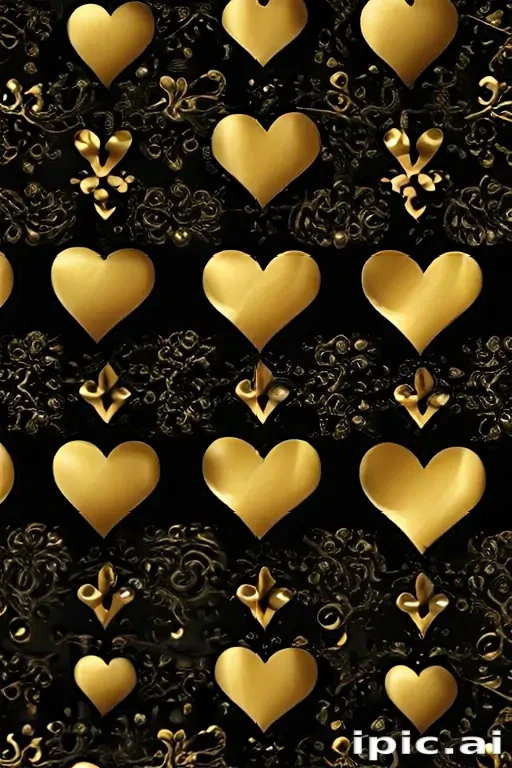 gold heart wallpaper