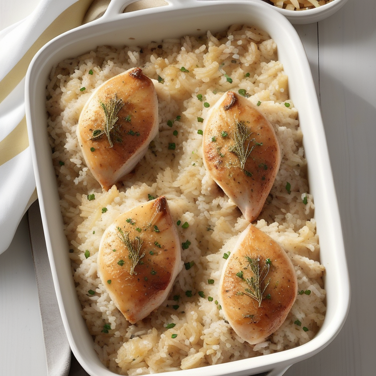 french onion chicken and rice bake