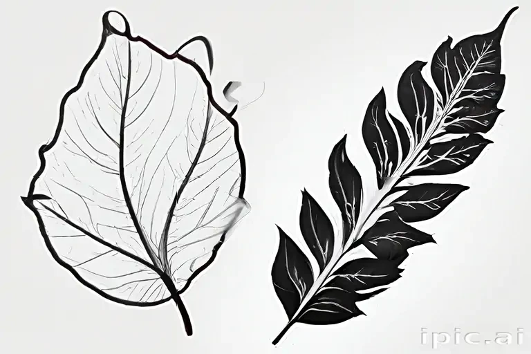 black and white leaf clip art