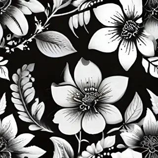 flower clipart black and white