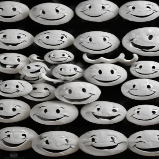 white smiley face black background