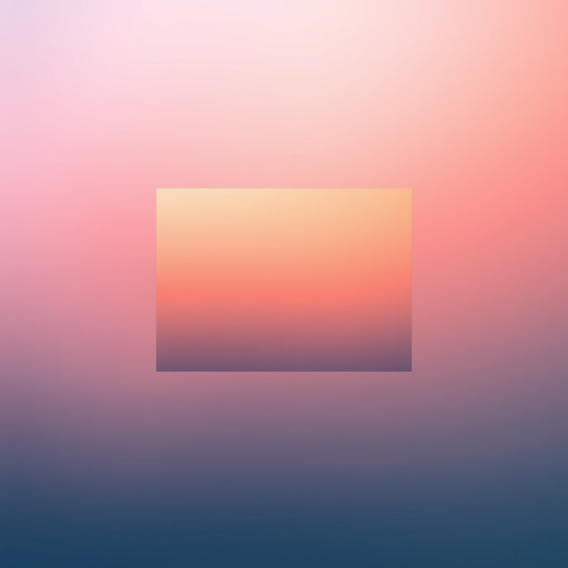 Create a smooth gradient background transitioning from blue to orange with a central rectangular cutout, using a DSLR camera with a 50mm lens, f/1.8 aperture, ISO 100, and a soft focus effect to enhance image quality.