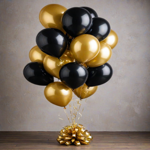 black and gold balloons png