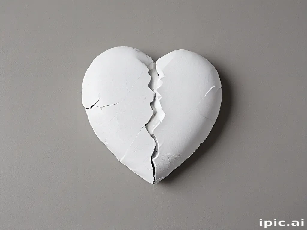 white broken heart