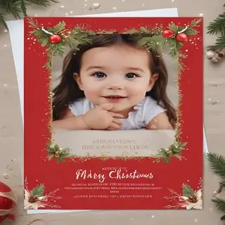 christmas card template psd