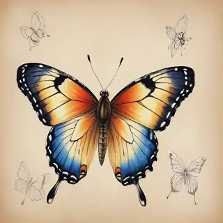 pictures of drawings of butterflies