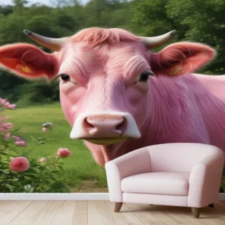 pink cow wallpaper