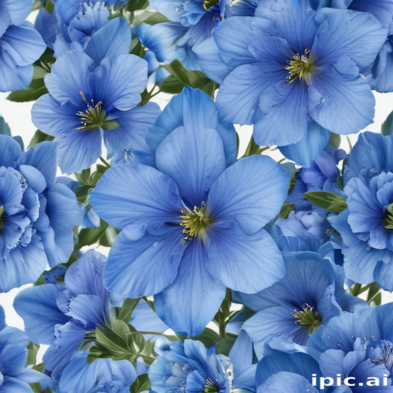 A Beautiful Arrangement of Blue Flowers Creating a Serene Floral Pattern.