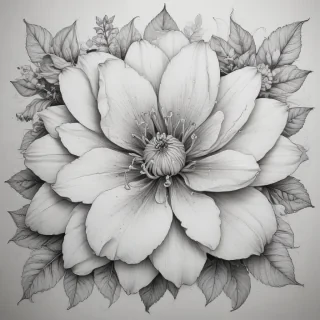 flower drawing for coloring