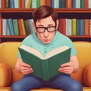 reading cartoon