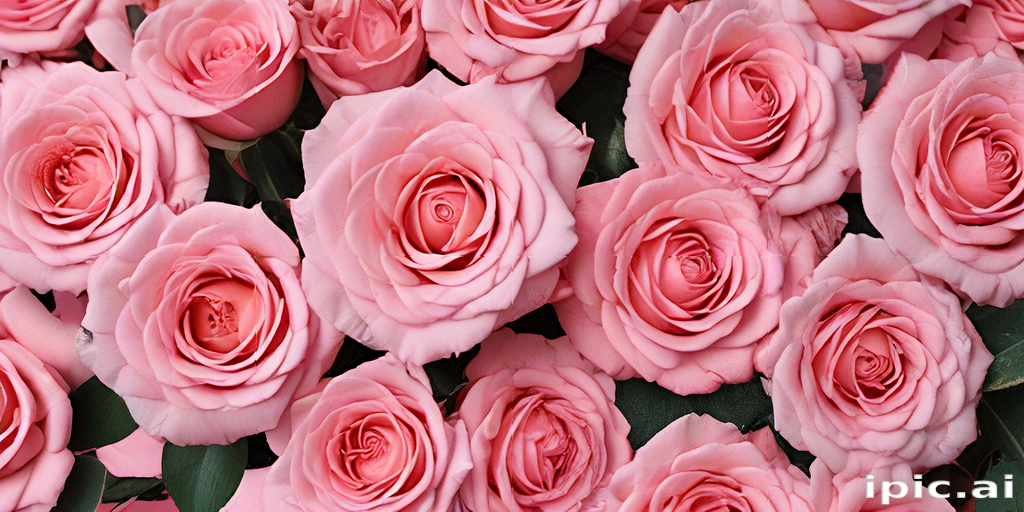 A Beautiful Arrangement of Delicate Pink Roses in Full Bloom.