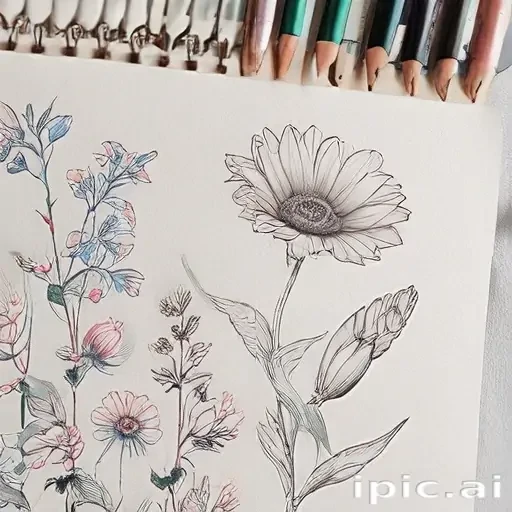 flower aesthetic drawings