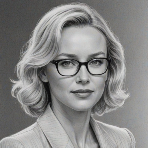 Fetching Naomi Watts, pencil sketch, portrait of Superb woman 1941s in glasses, hair style beatnik, outline, clear lines, fine lines, 8k