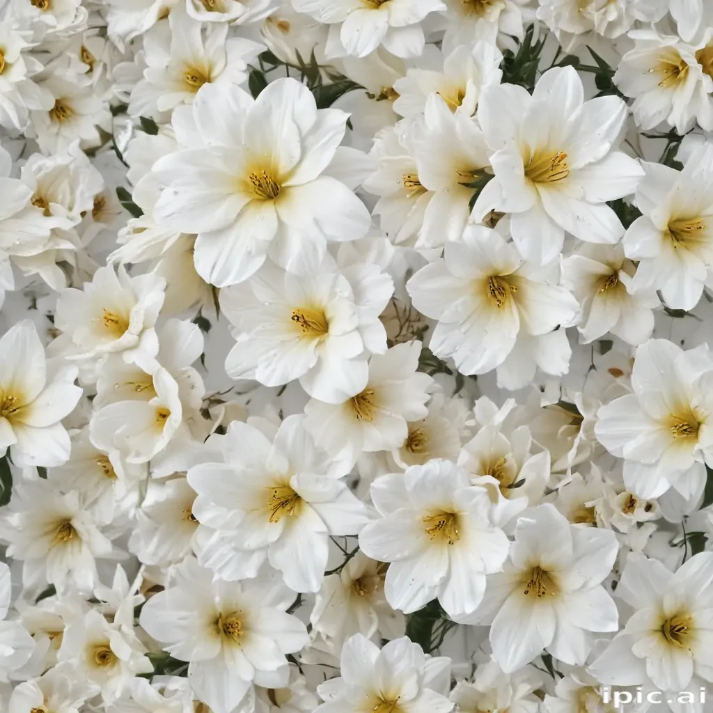 Beautiful Arrangement of Delicate White Flowers with Golden Centers on ...