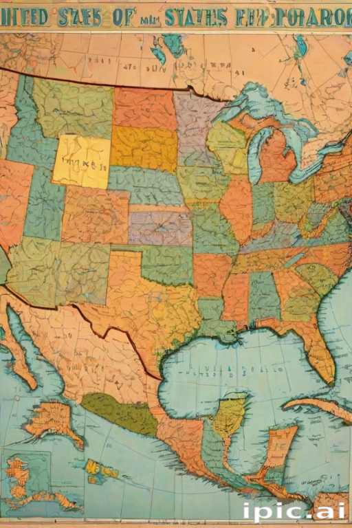 map of united states with states