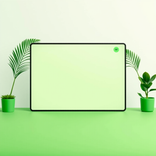 Create a vibrant green-themed website mockup featuring a blank content area and side panels, with soft gradients, using a DSLR camera with a 50mm lens at f/1.8, ISO 100, and a focal length of 50mm, capturing the design from a straight-on view for optimal clarity.