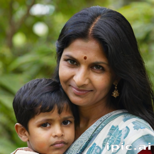 mom and son indian