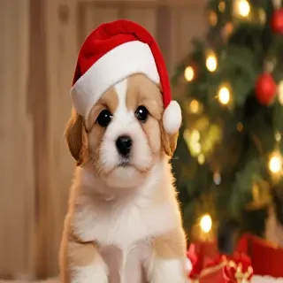 cute christmas dog wallpaper