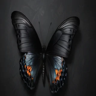 black wallpaper butterfly