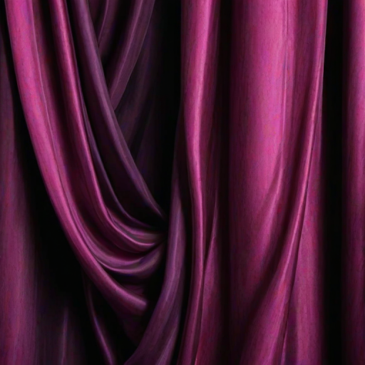 create an image of silky curtains in shades of deep pink and purple with a smooth, flowing texture against a dark background