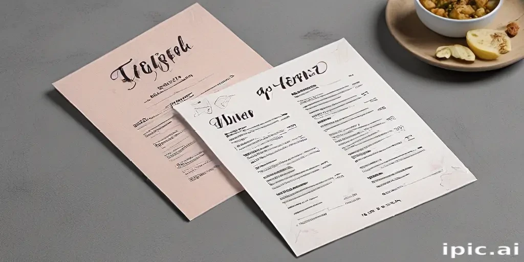 menu mock up
