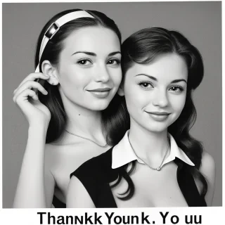 thank you clip art black and white