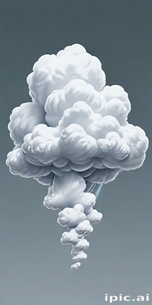 Fluffy White Clouds Forming a Beautiful Whimsical Shape in the Sky